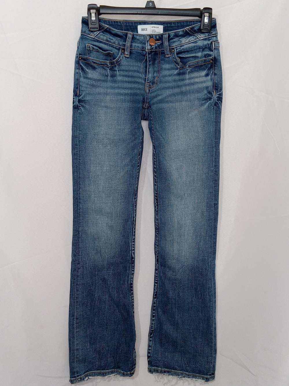 BKE Jeans Women 24x29 Blue Stella Low Rise Slim Fit Bootcut Distressed Western